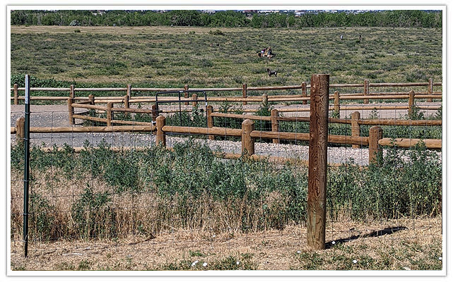 Boulder commercial post & rail fence
